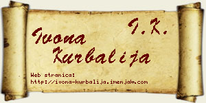 Ivona Kurbalija vizit kartica